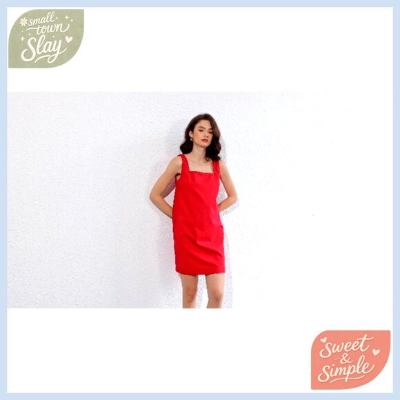 Sleeveless Square Neck Backless Mini Dress Cotton Linen Casual Summer - Picture 7 of 7